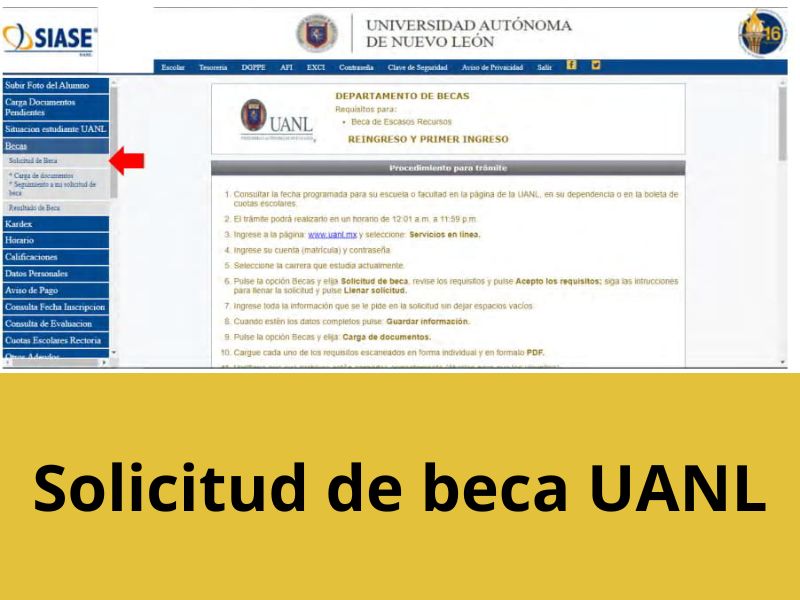 Solicitud de beca uanl