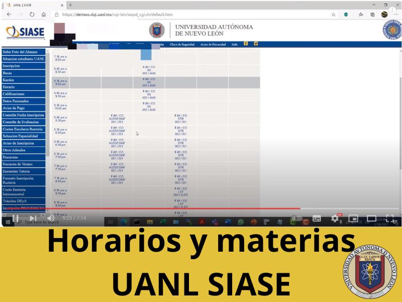 horarios y materias uanl siase